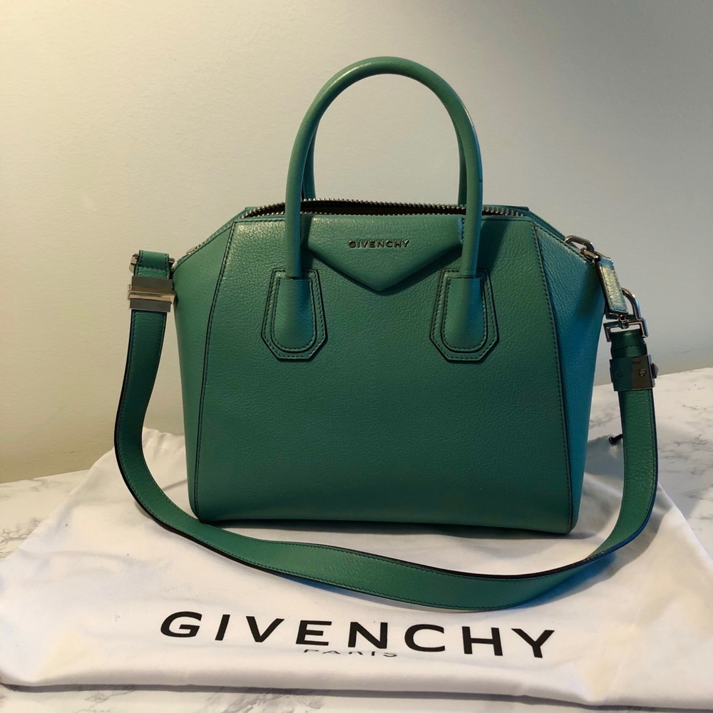 Teal colored givency antigone classic bag